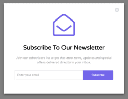 subscribe newsletter form inside modal